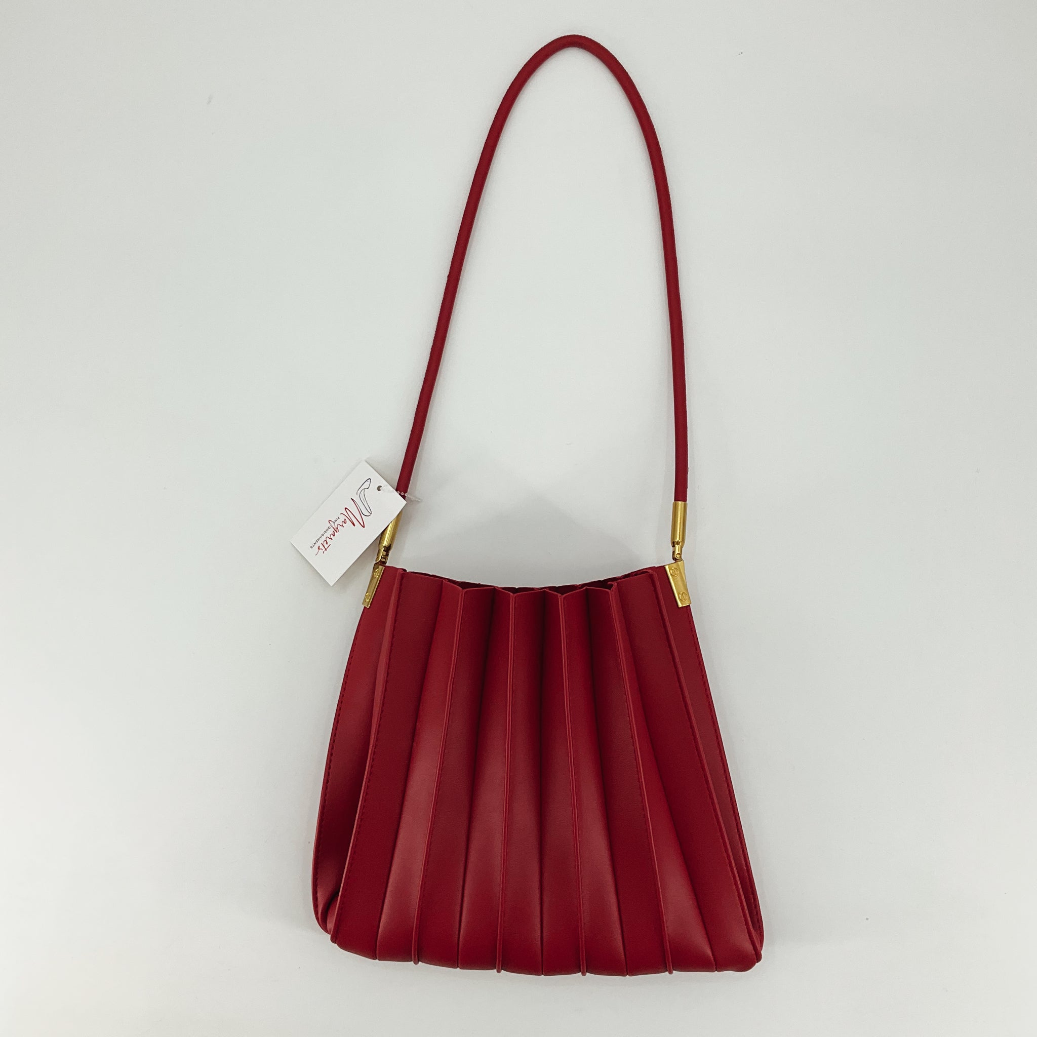 Melle Bianco Red Pleated Pre-Owned Ladies Purse