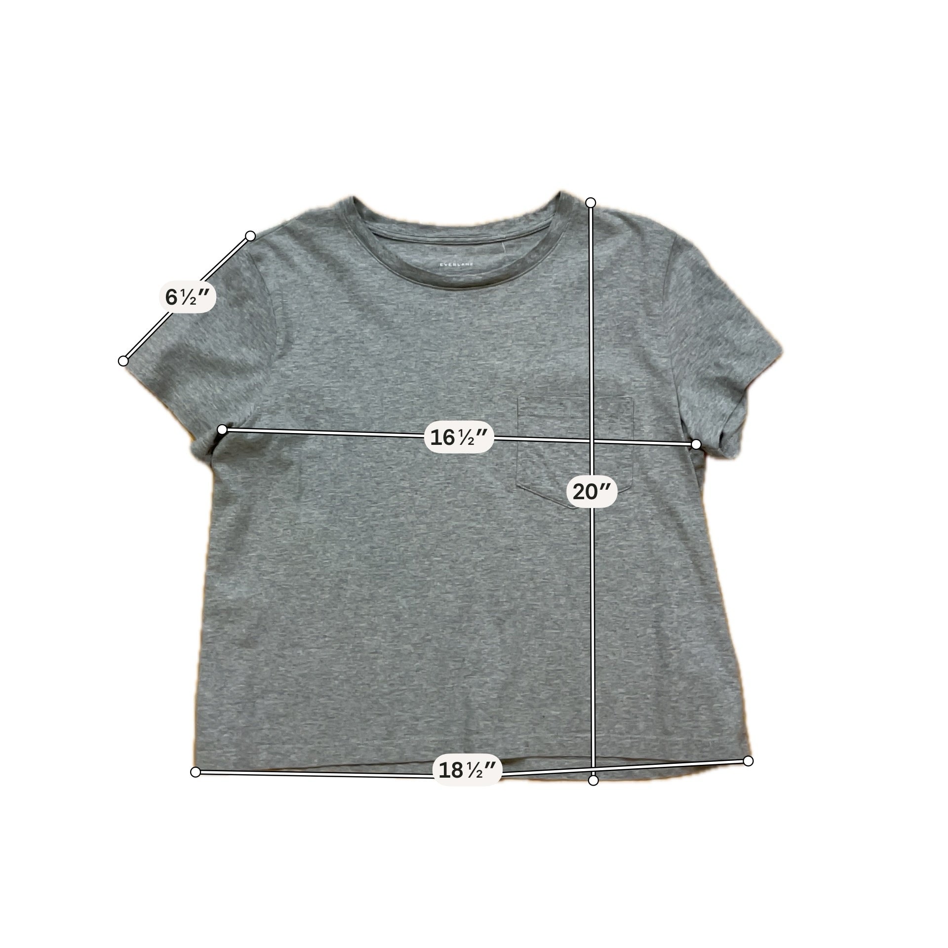 Everlane The Organic Cotton Box-Cut Pocket Tee Womens Size M Heather Gray