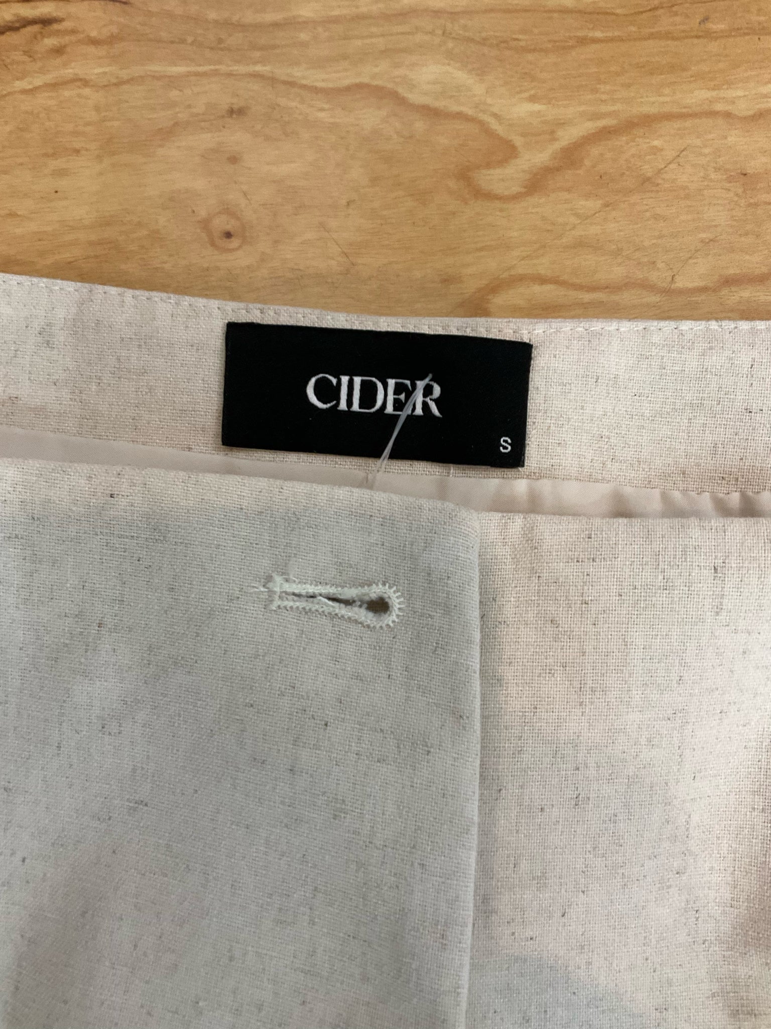 Cider Beige Linen Blend Button Front Cami Mini Dress Size Small