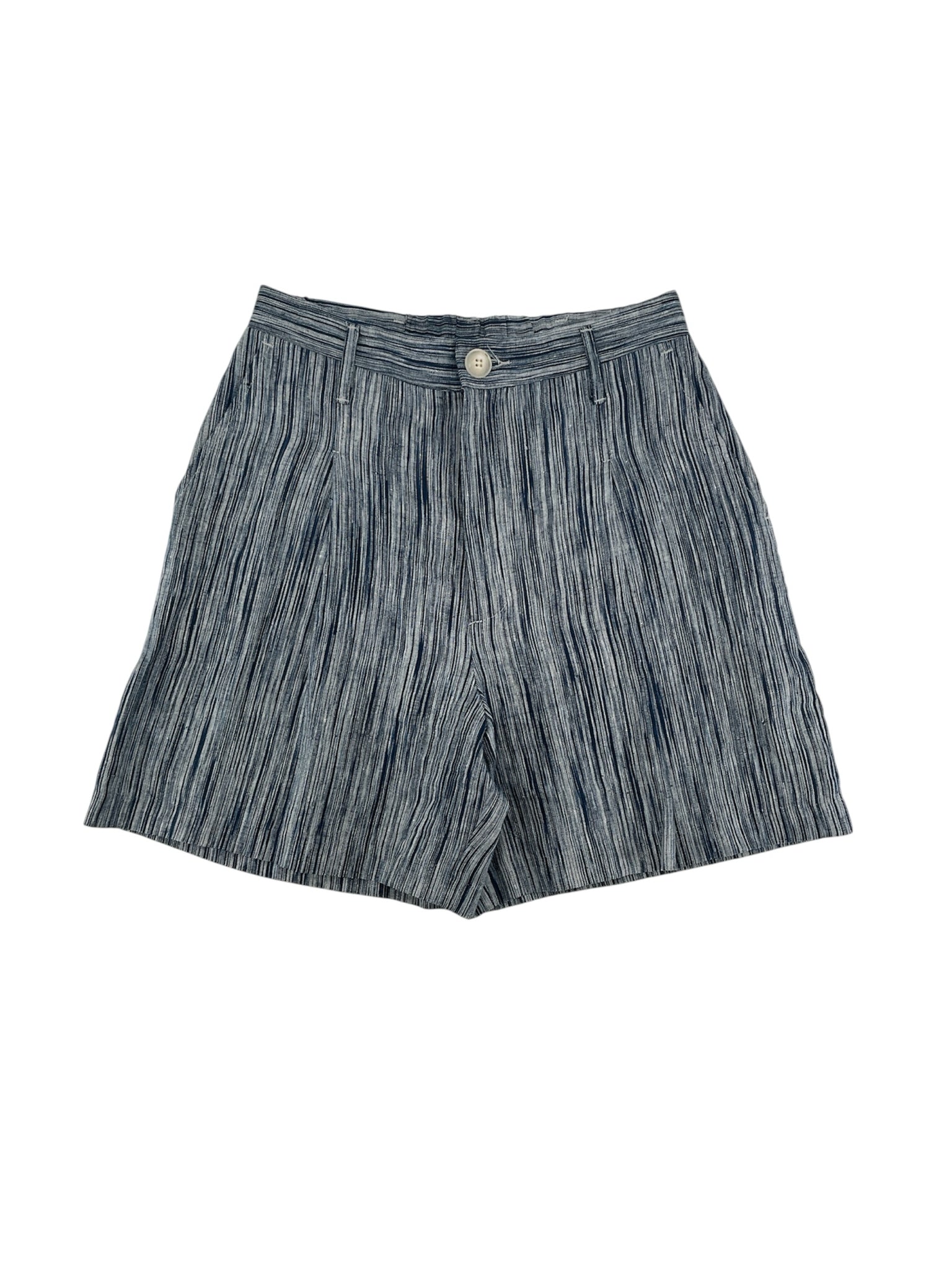 Karen Kane Blue Shorts Blue White Striped Linen Shorts Lined Made in USA Size Small - Size S