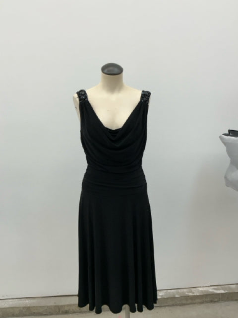 Jessica Howard Evenings Black Jeweled Cowl Neck Cocktail Dress Size 8 - ONLINE ONLY