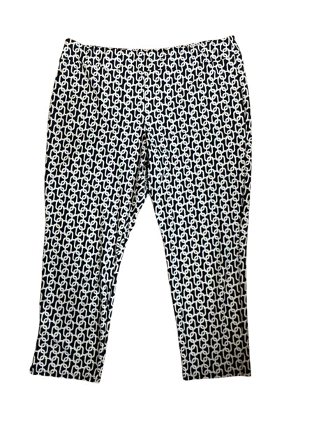 Jude Connally Geometric Chain Link Print Pull-On Pants Navy White Size XL - ONLINE ONLY
