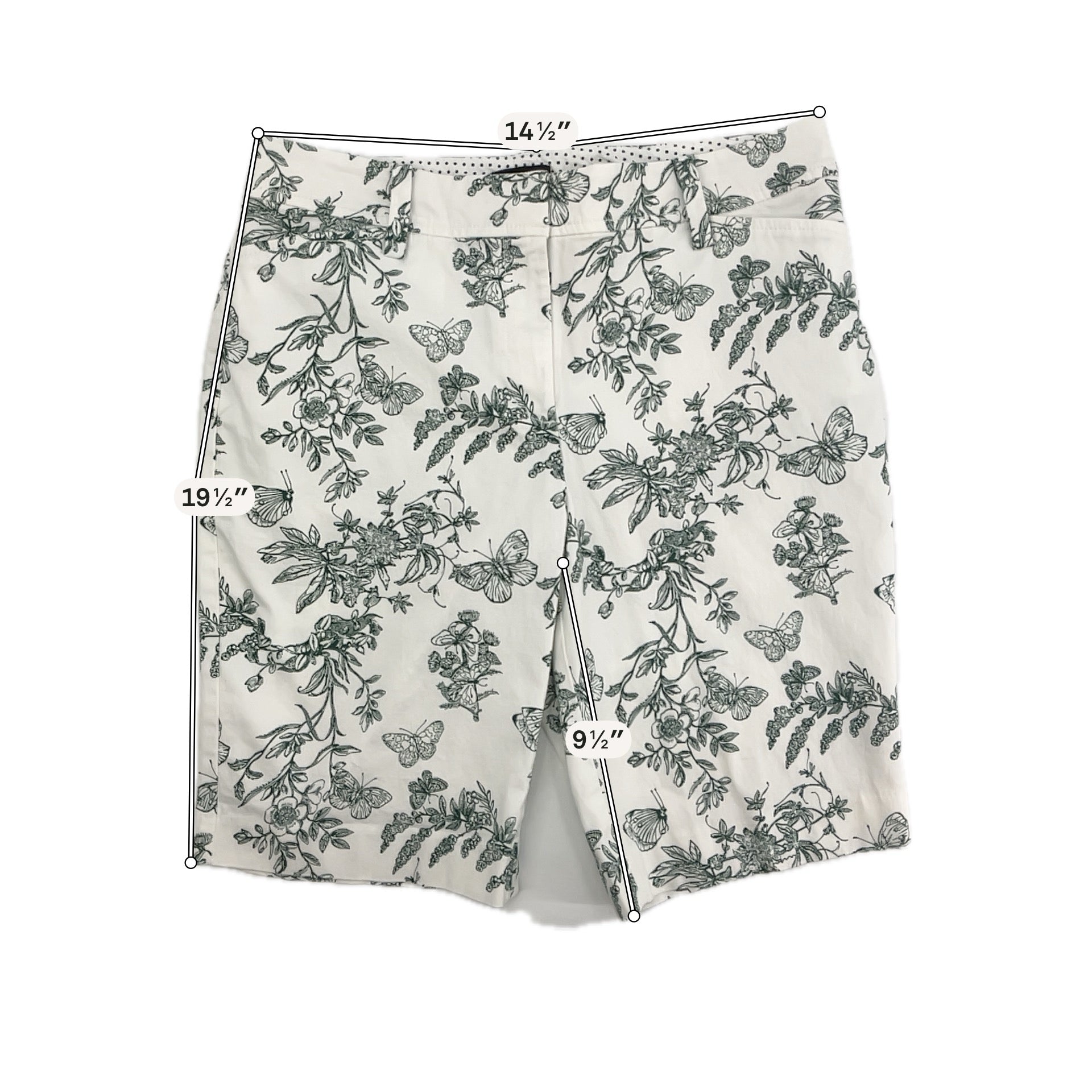 Talbots Floral Butterfly Print Bermuda Shorts Size 6