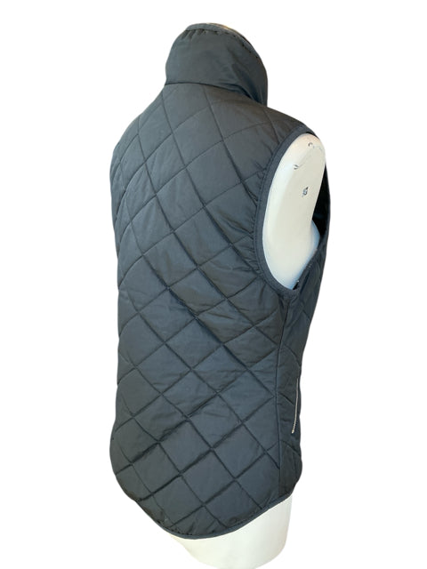 Old Navy Quilted Puffer Vest XS Black Gold Zipper Lightweight