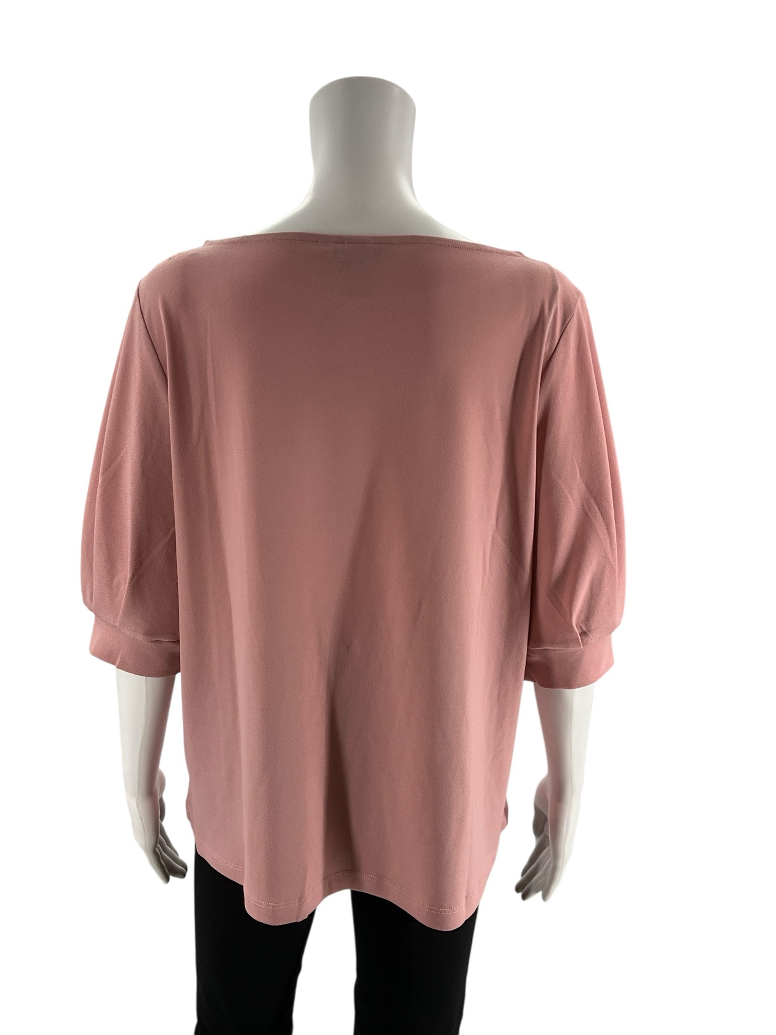 H&M mauve pre-owned ladies top in size large, featuring a basic and minimalist design for casual wear.