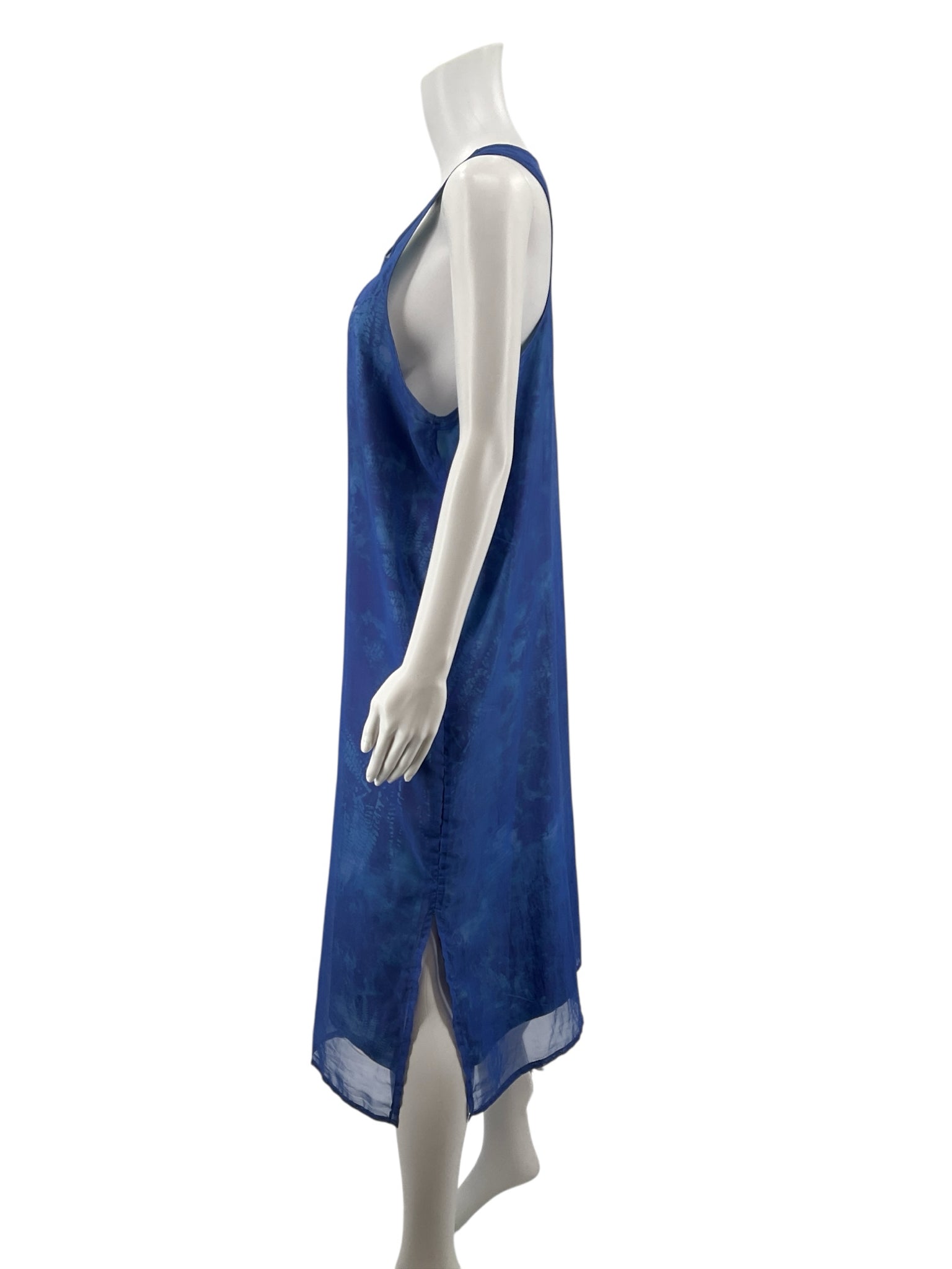 Adidas Blue Maxi Adicolor Classics 3-Stripes Sleeveless Tank Dress Blue Size Large - Size L