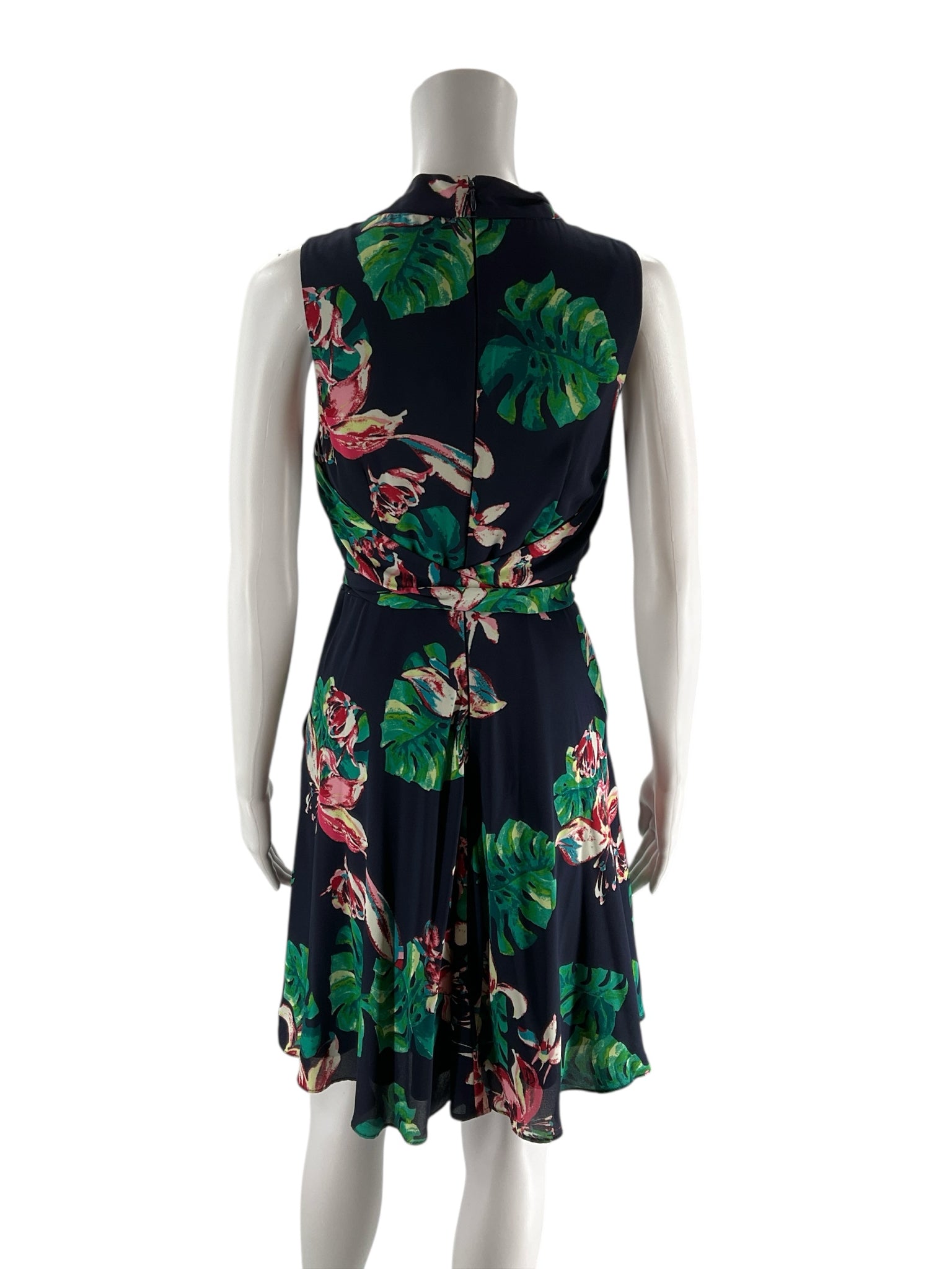 Tahari Navy/Green Floral Pre-Owned Ladies Dress - Size 2 Petite - Margaret’s Fine Consignment