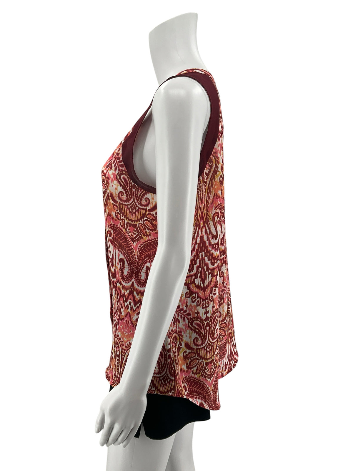 Sanctuary Kenji Paisley Swing Tank Top Womens Size Medium Maroon Ivory Sleeveless Boho - ONLINE ONLY