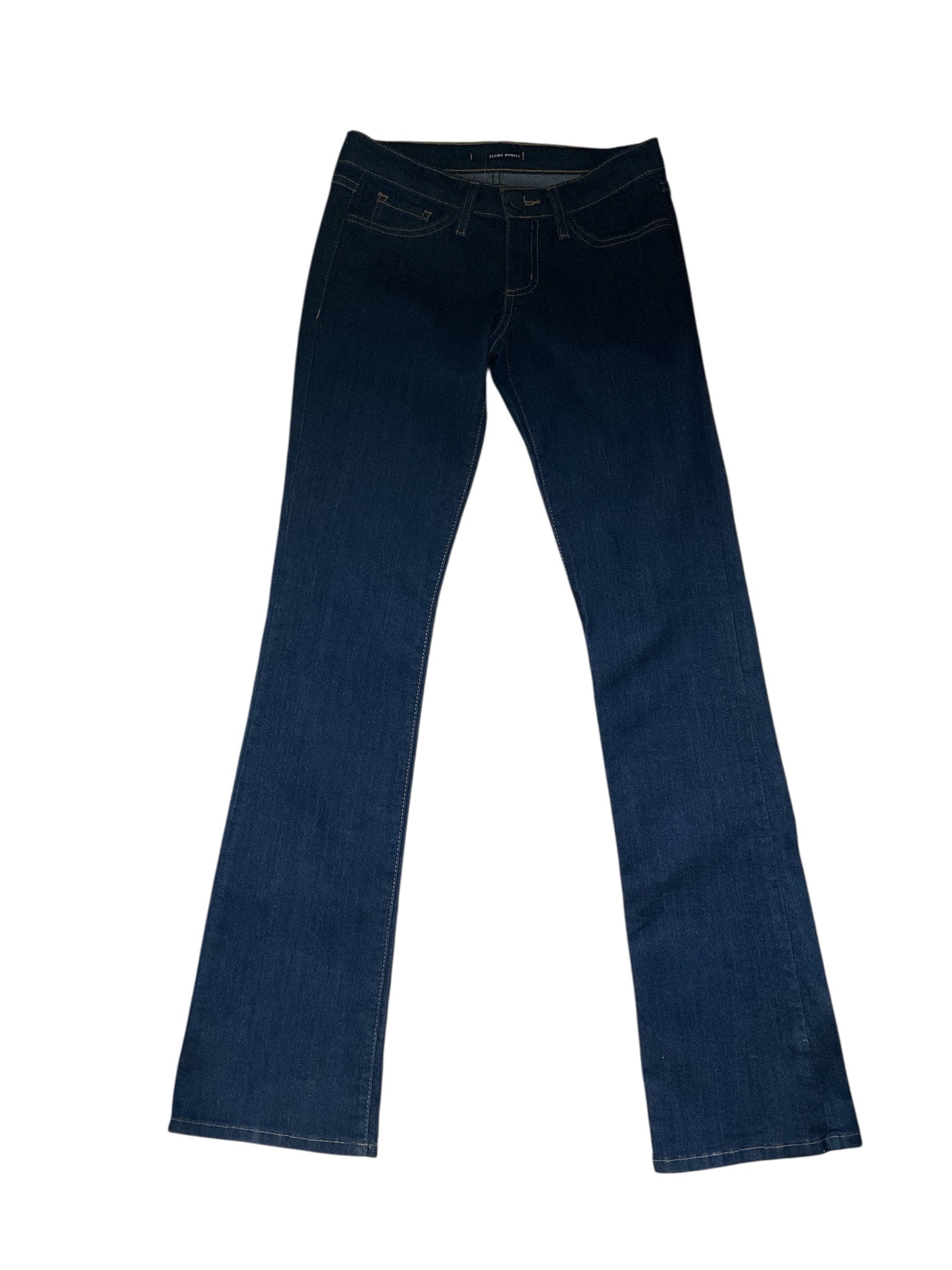 Flying Monkey Mid-Rise Bootcut Jeans Dark Wash Stretch USA Made Size 3