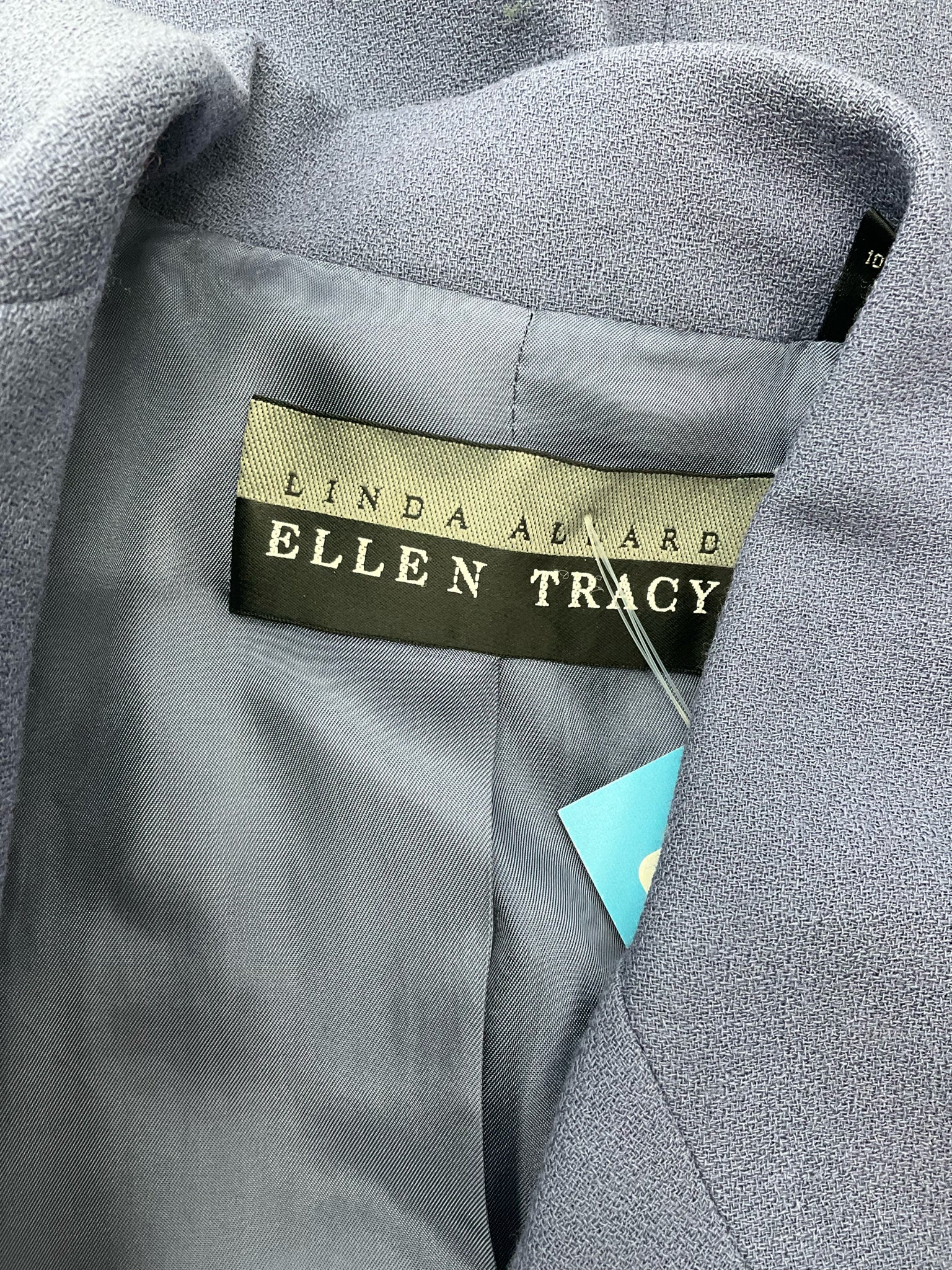 Ellen Tracy Blue Solid Pre-Owned Ladies Jacket - Size 12 - ONLINE ONLY