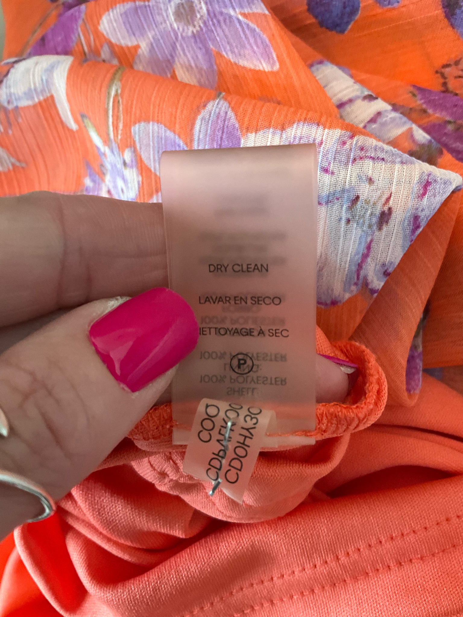 Calvin Klein Coral/Purple Maxi Coral Purple Floral High-Low Maxi Dress Size 4 - Size 4