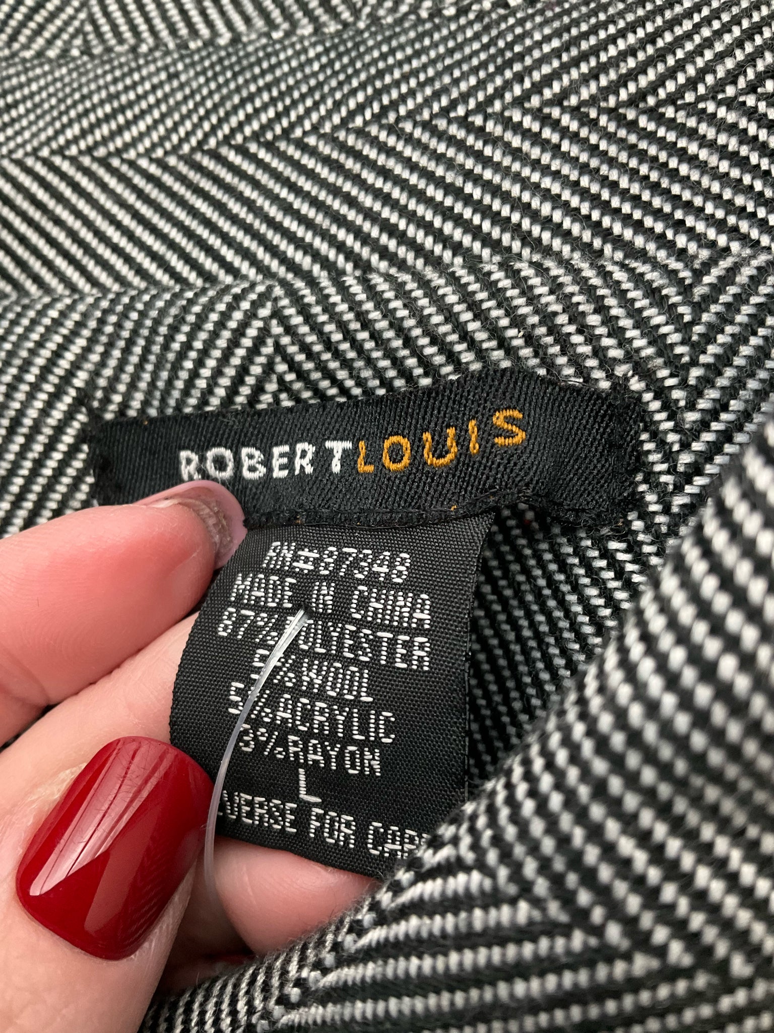 Robert Louis Gray/Black Stripe Pre-Owned Ladies Jacket - Size Large