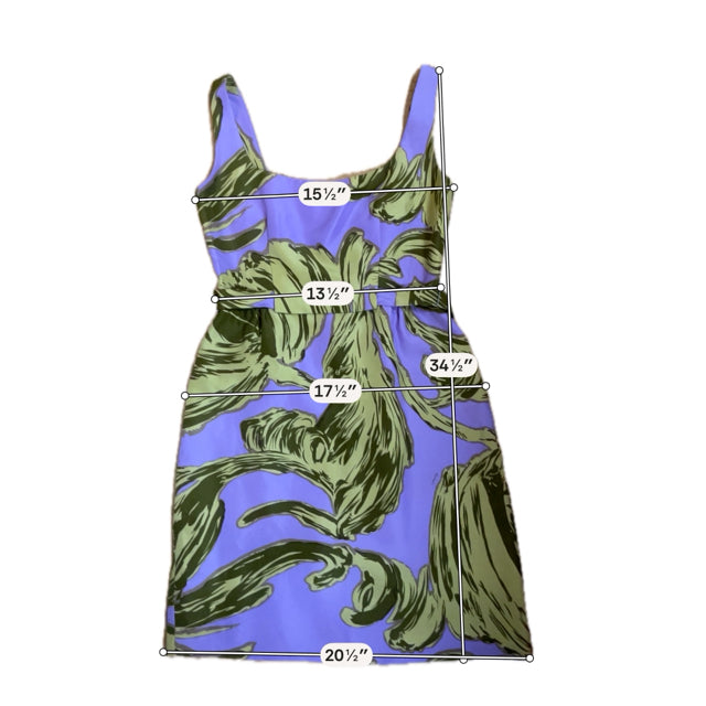 Milly Purple/Green Dress Purple/Green Print Pre-Owned Ladies Dress - Size 4 - Size 4