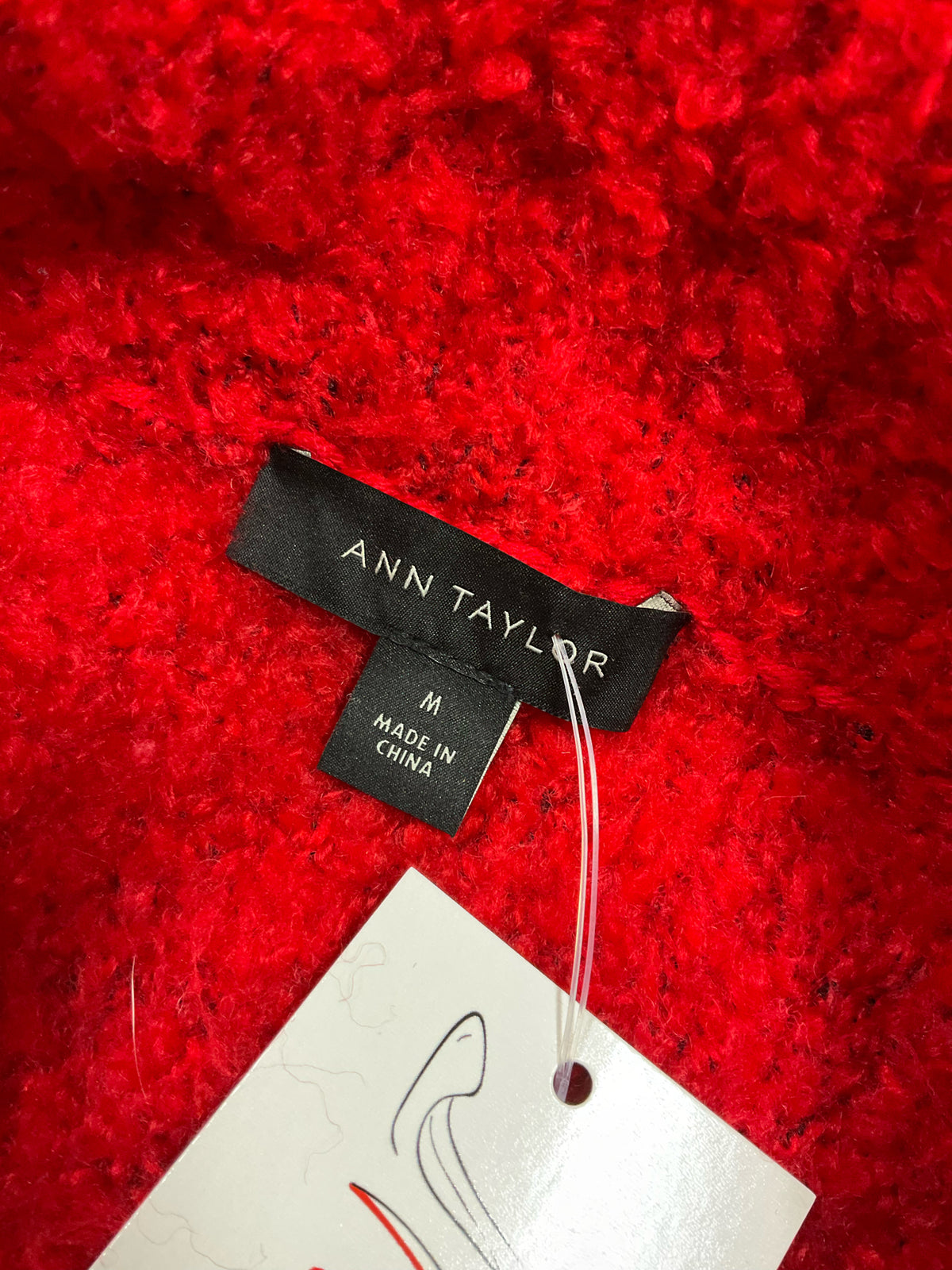 Ann Taylor Boucle Double Breasted Sweater Coatigan Red Size Medium