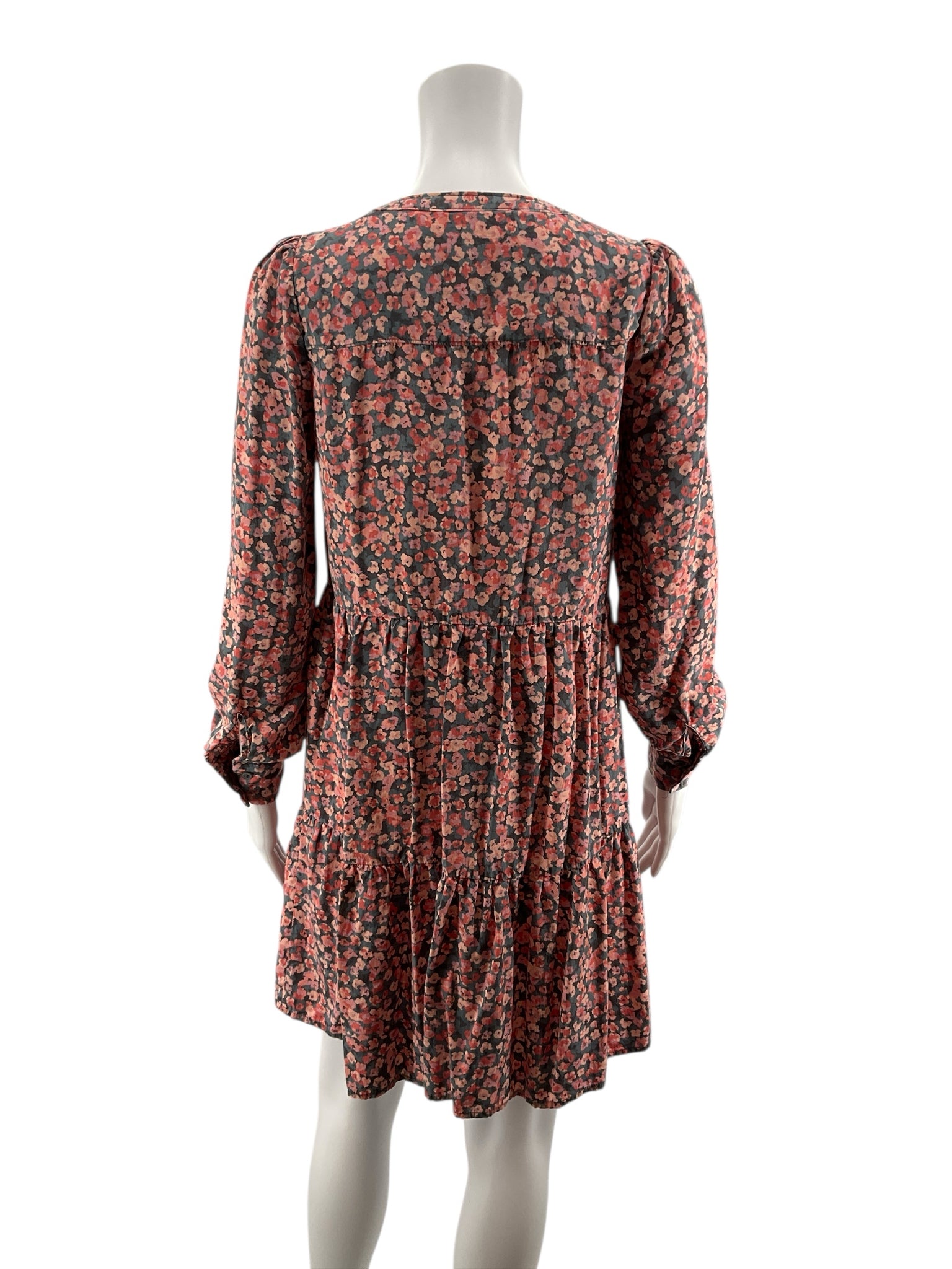 Loft gray/orange Floral Gray/Orange Floral Pre-Owned Ladies Dress - Size XS - Size XS