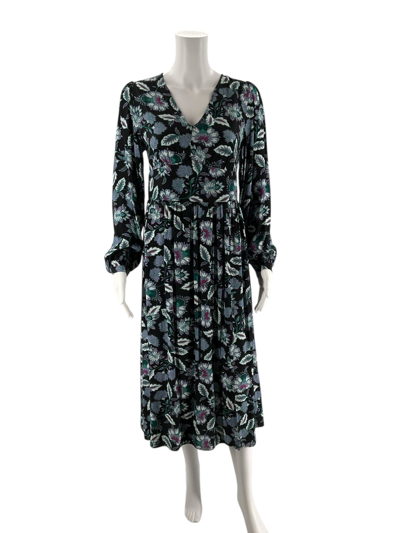 Loft Black/Multi Floral Pre-Owned Ladies Dress - Size 4