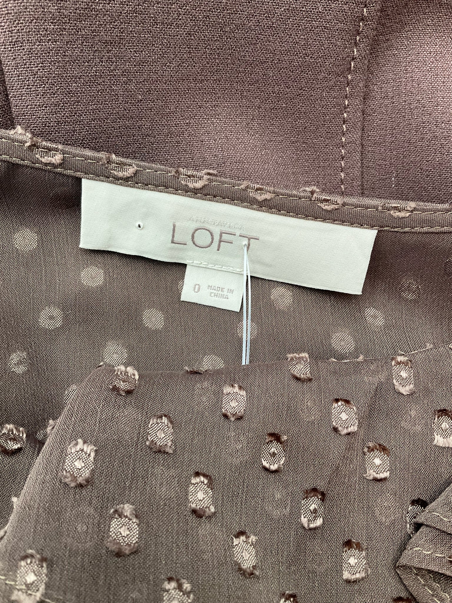 Loft Brown Dots Pre-Owned Ladies Dress - Size 0