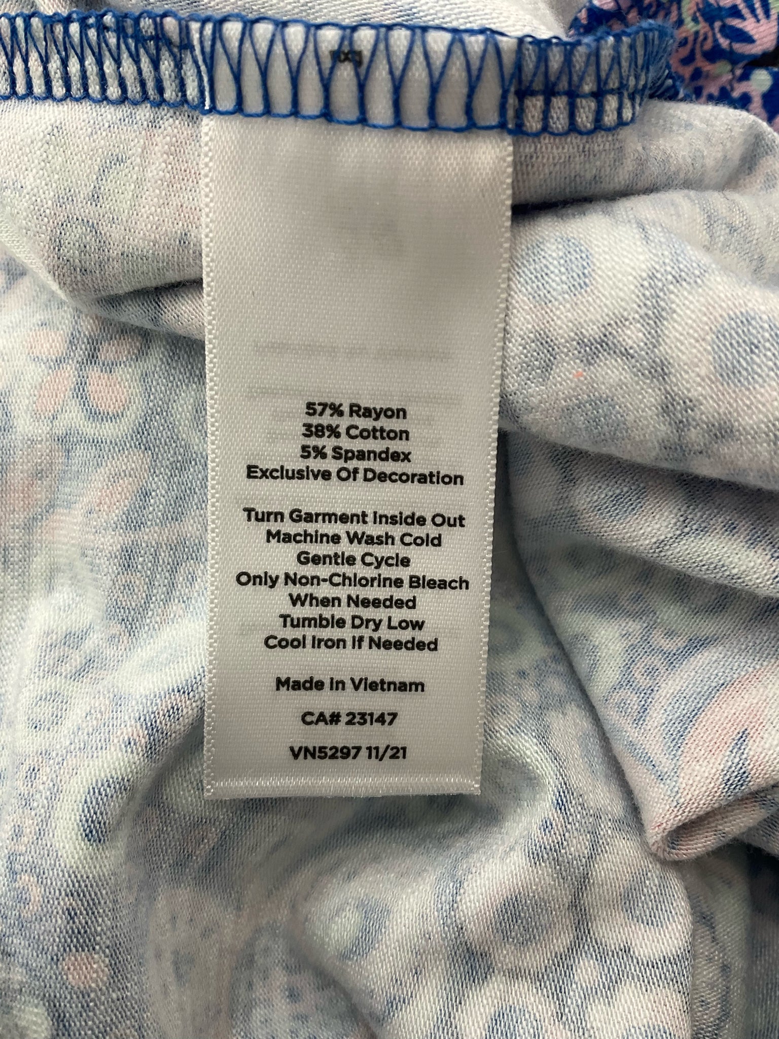 T by Talbots Blue/Pink/White Floral Pre-Owned Ladies Dress - Size Medium