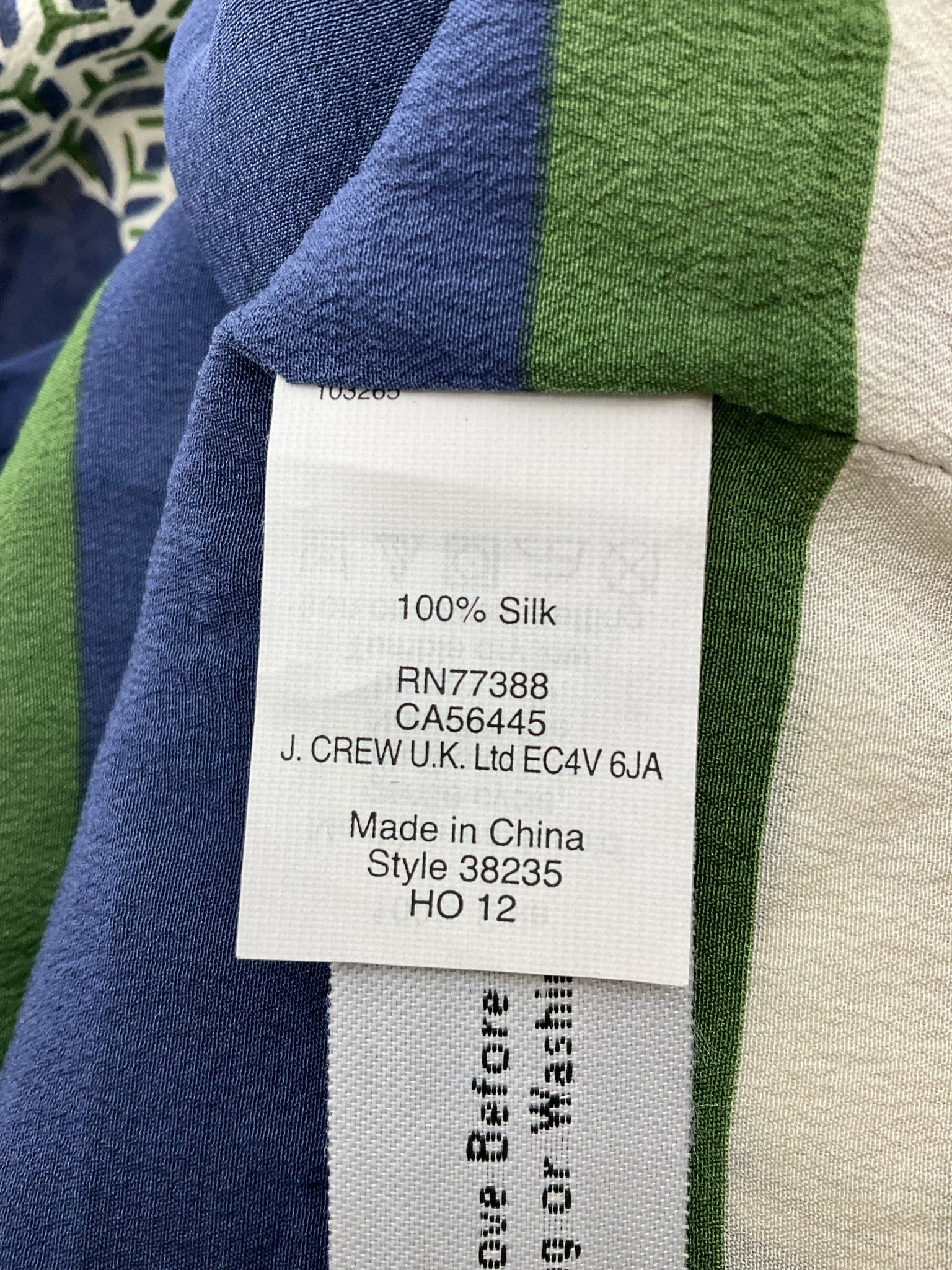 J. Crew green/blue/orange Sleeveless J Crew Green/Blue/Orange Print Pre-Owned Ladies Dress - Size Small - Size S