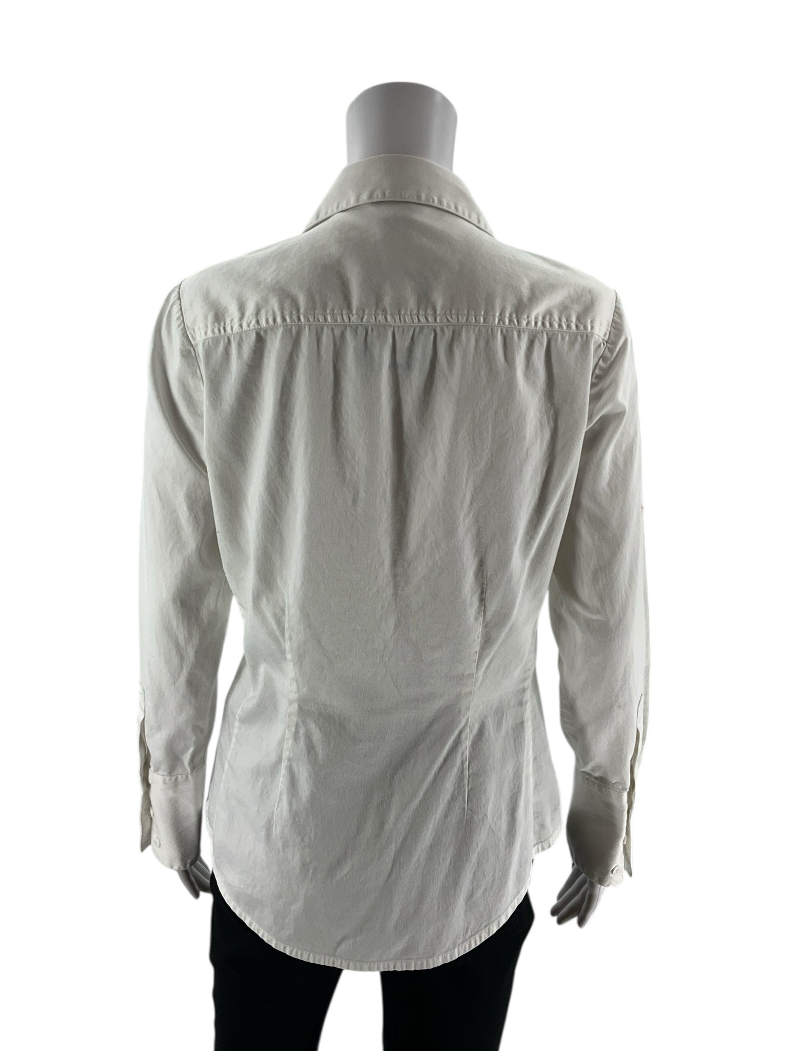 Cabi White Pintuck Blouse Cotton Stretch Hidden Placket Shirt | Size Medium - ONLINE ONLY