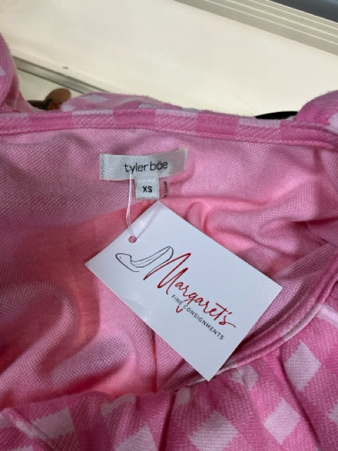 Tyler Boe Pink Gingham Ruffle Collar Shift Dress Size XS