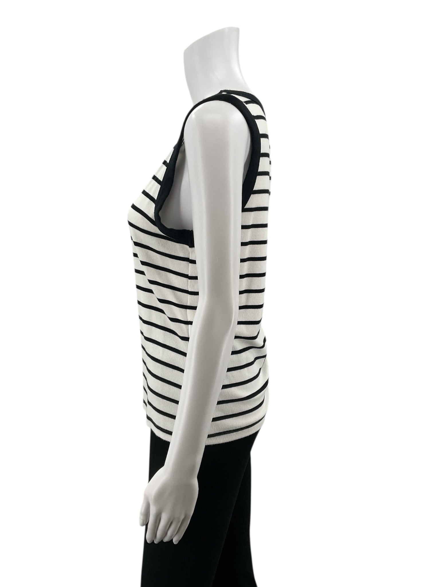 Evereve black/white Sleeveless Eliana Black & White Striped Sleeveless Tank Top Size Medium - Size M