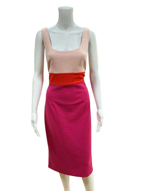 Donna Morgan Pink Dress Size 12 Pink colorblock Pre-Owned Ladies Dress - Size 12
