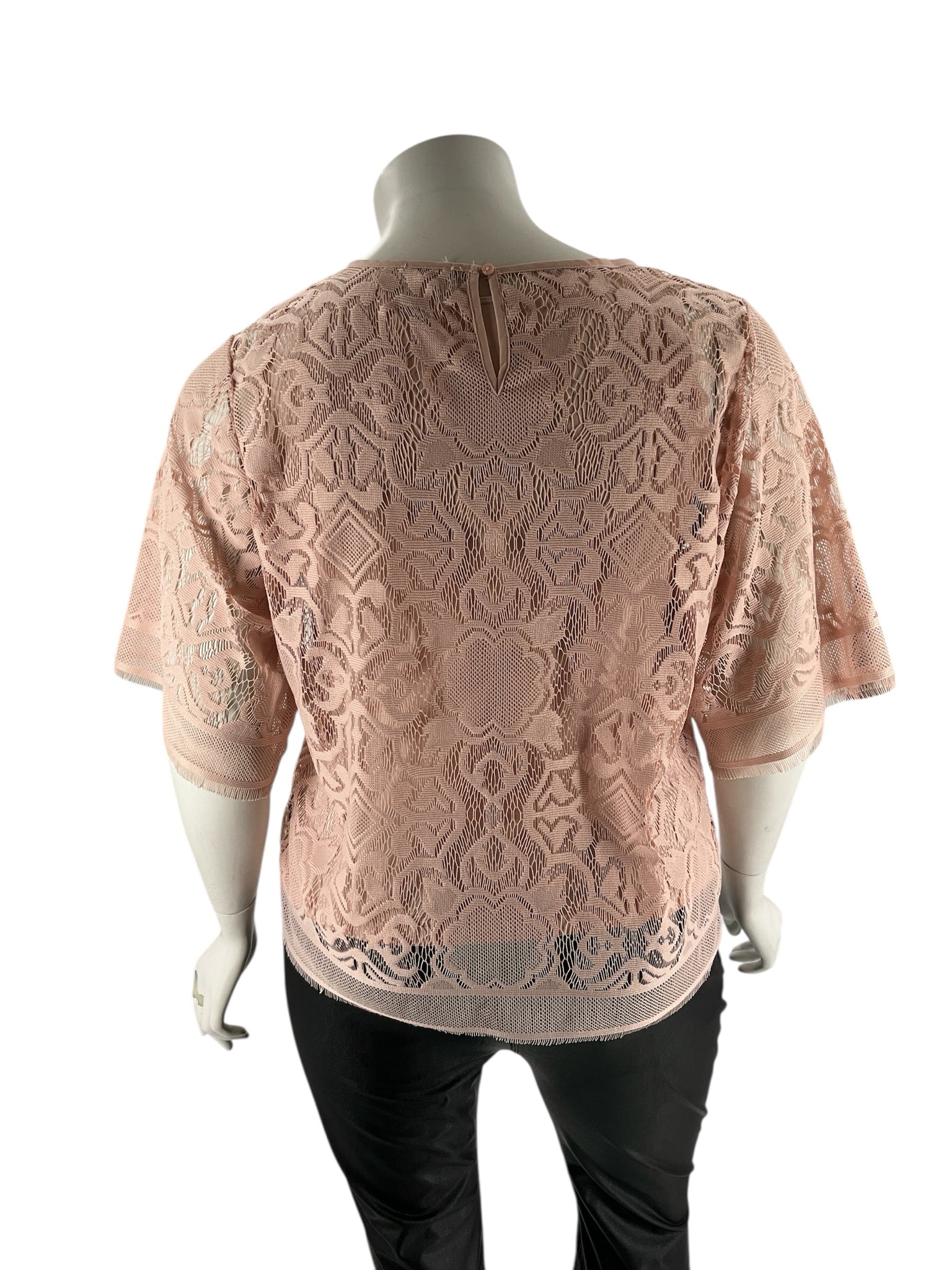 Worthington Blush Lace Pre-Owned Ladies Casual Top - Size 0X