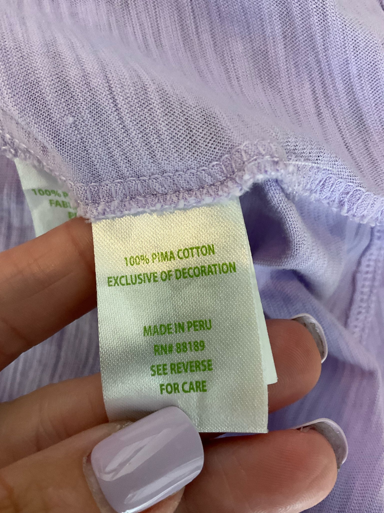 Lilly Pulitzer Florin V-Neck Pima Cotton Tank Top Lavender Pom Pom Trim S/M