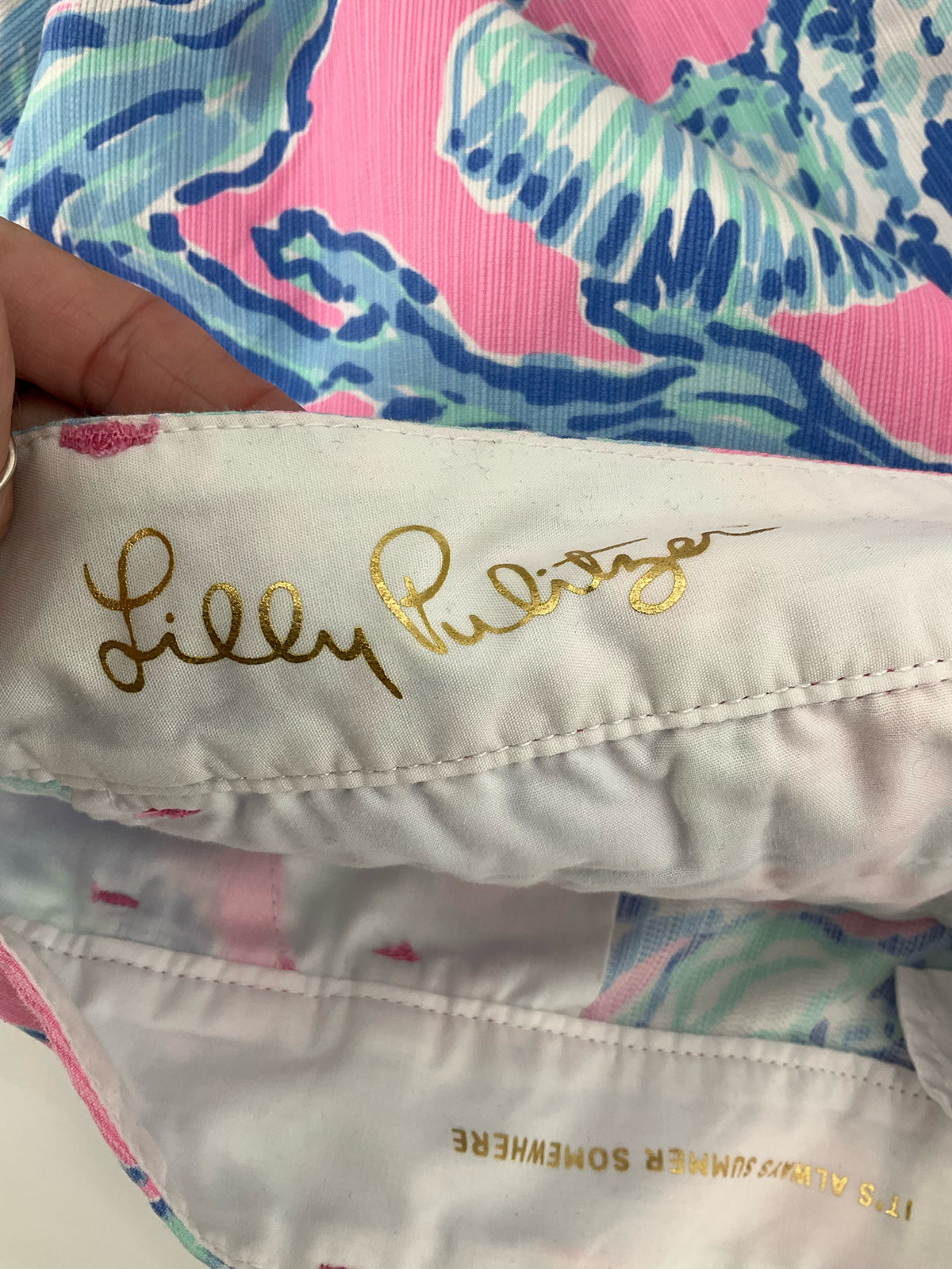 Lilly Pulitzer Callahan Classic Chino Shorts Shell We Dance Print Size 12
