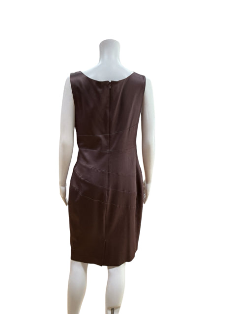 Antonio Melani Purple Asymmetrical Pleated Sheath Dress Size 10