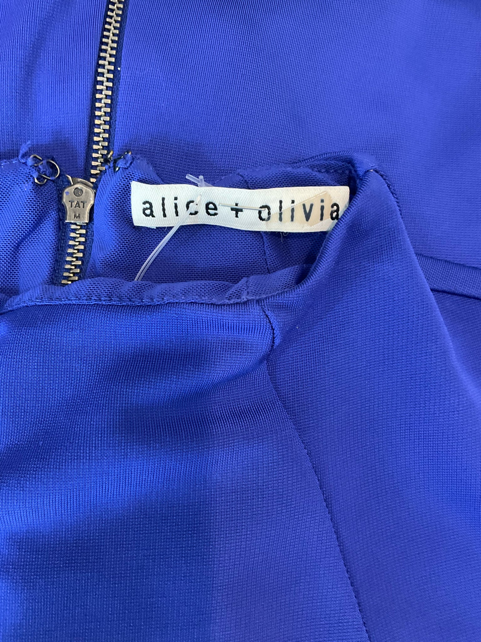 Alice + Olivia Jeri Ruched Scuba Bodycon Dress Royal Blue XS
