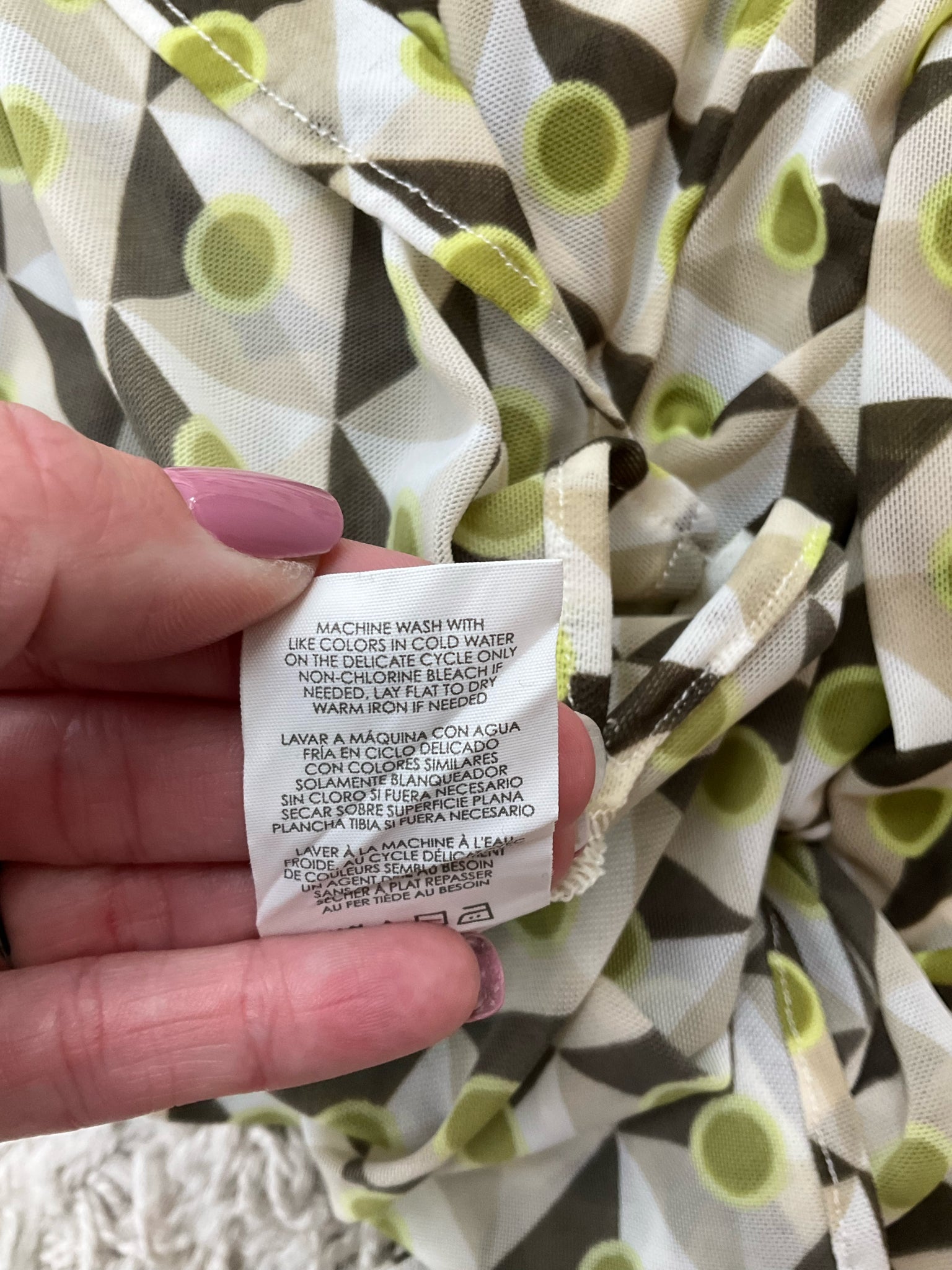 Cabi Green/Brown Print Pre-Owned Ladies Top - Size Small - Margaret’s Fine Consignment