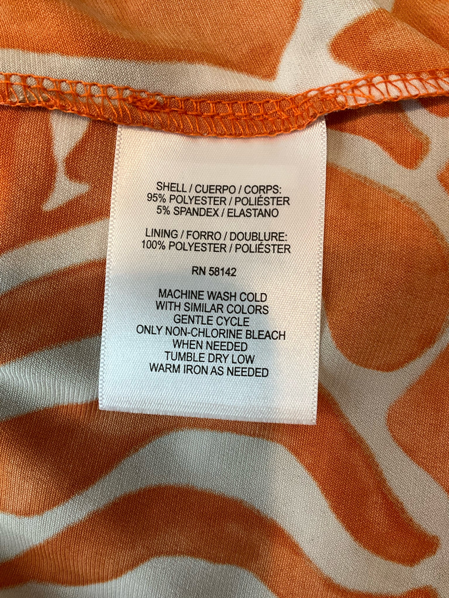 Maggy London Tan/orange Maxi Orange & Ivory Swirl Print Keyhole Maxi Dress Size 2 - Size 2