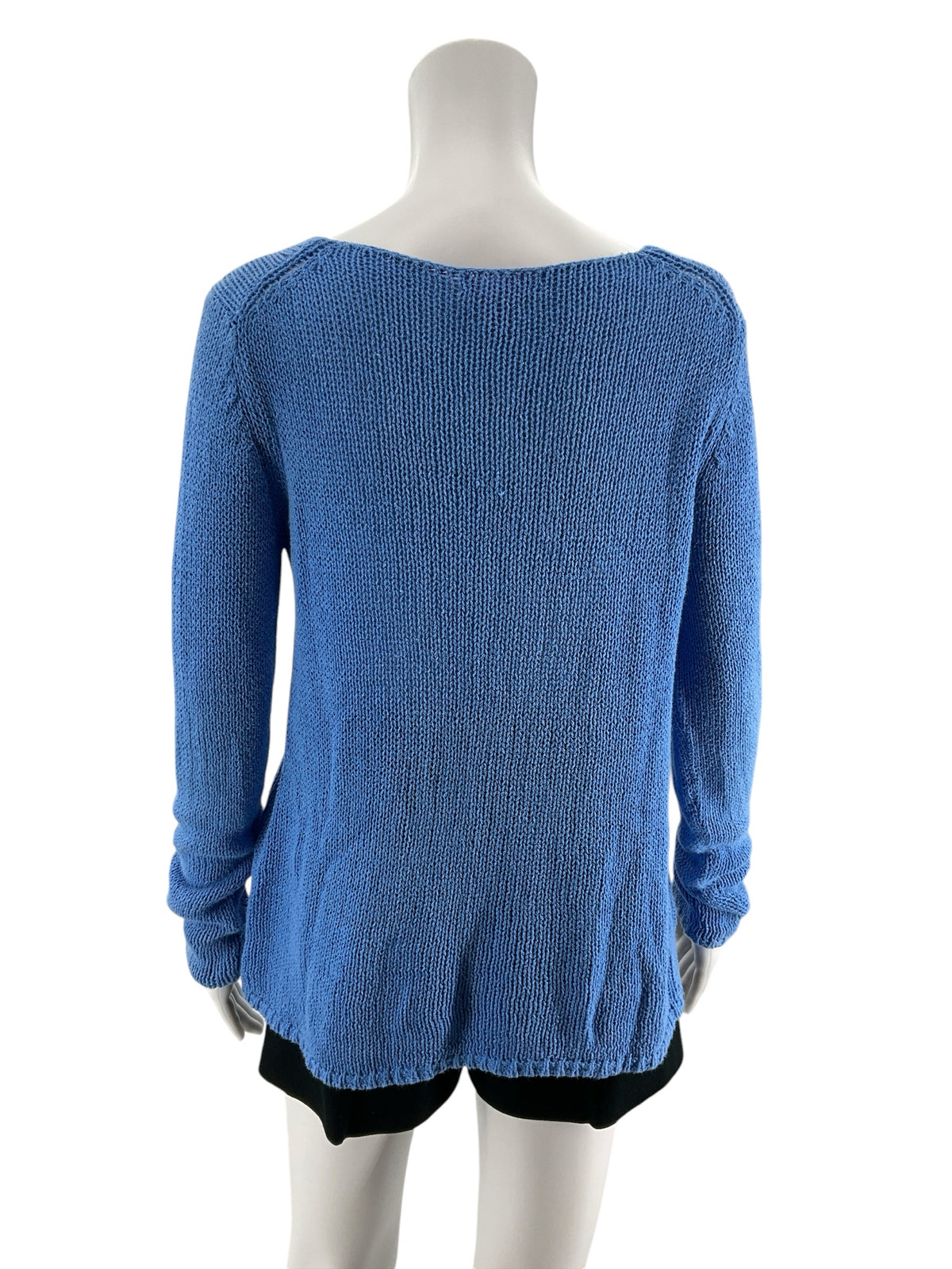 Lilly Pulitzer Melody Sweater Blue Cotton Scoop Neck Pullover Size Medium