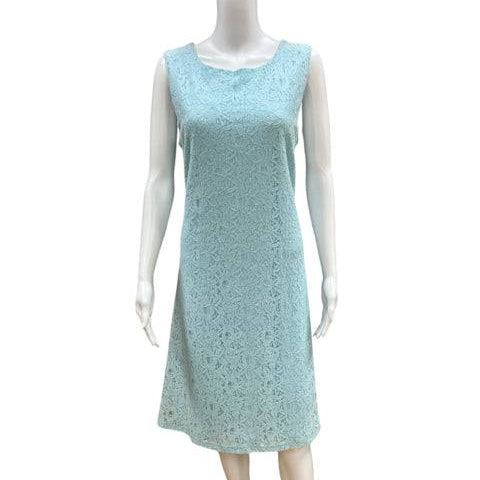Preston & York Aqua Floral Ladies Pre-Owned Dress - Size Medium - Margaret’s Fine Consignment
