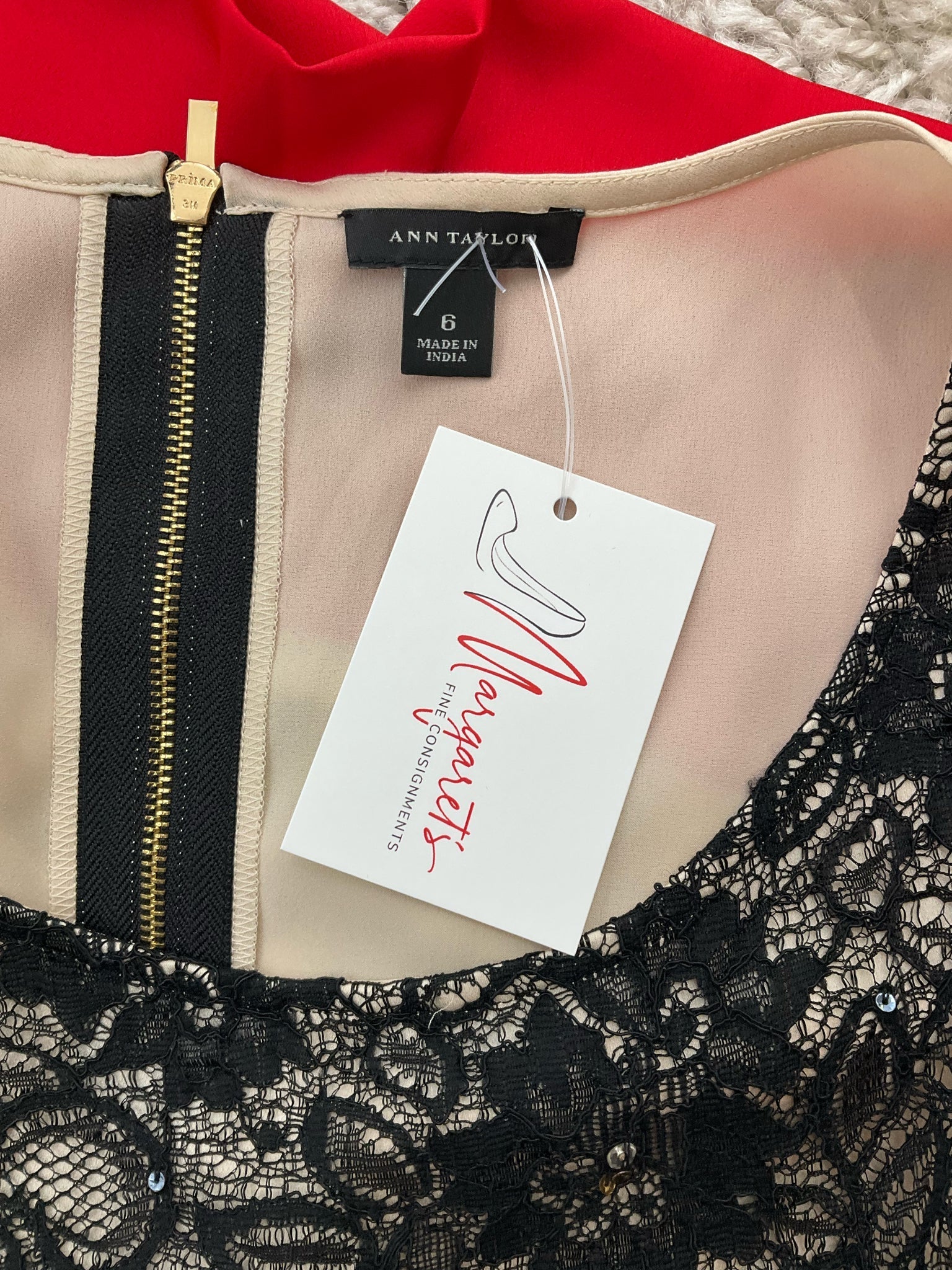 Ann Taylor Black Lace Pre-Owned Ladies Top - Size 6 - Margaret’s Fine Consignment