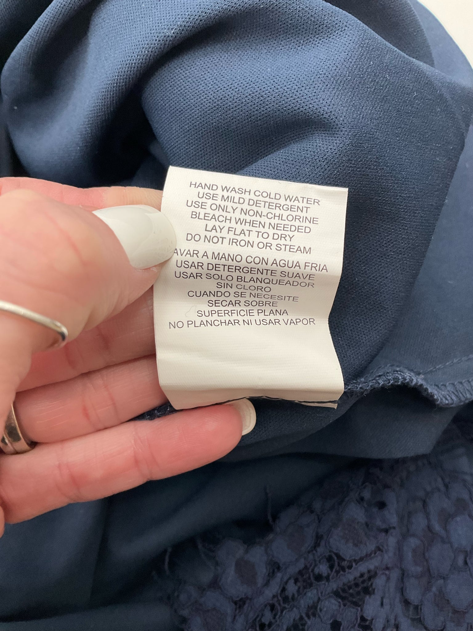 Speechless Navy Lace Pre-Owned Ladies Dress - Size Small