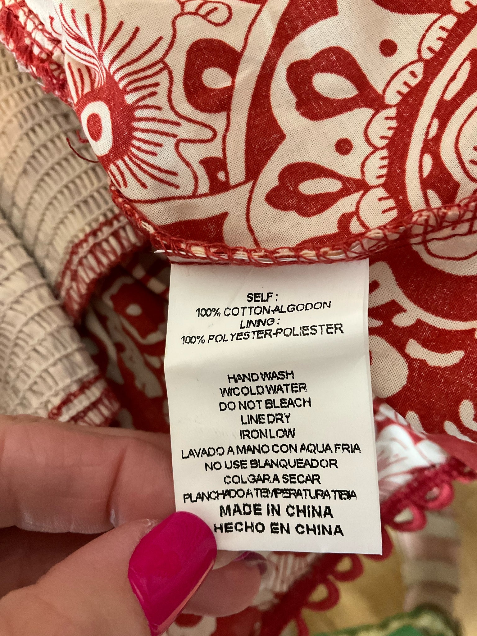& Merci Red & Cream Floral Paisley Bandana Print Peplum Top Size Medium
