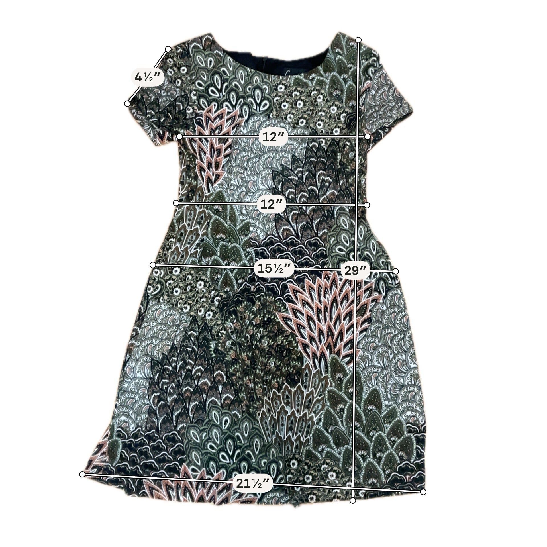 Connected Apparel Paisley Medallion Fit & Flare Dress Petite 4P