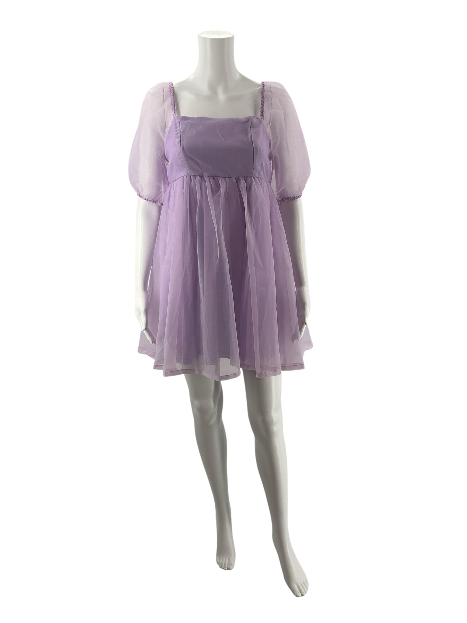 TCEC Lavender Puff Sleeve Babydoll Mini Dress Size Small - ONLINE ONLY