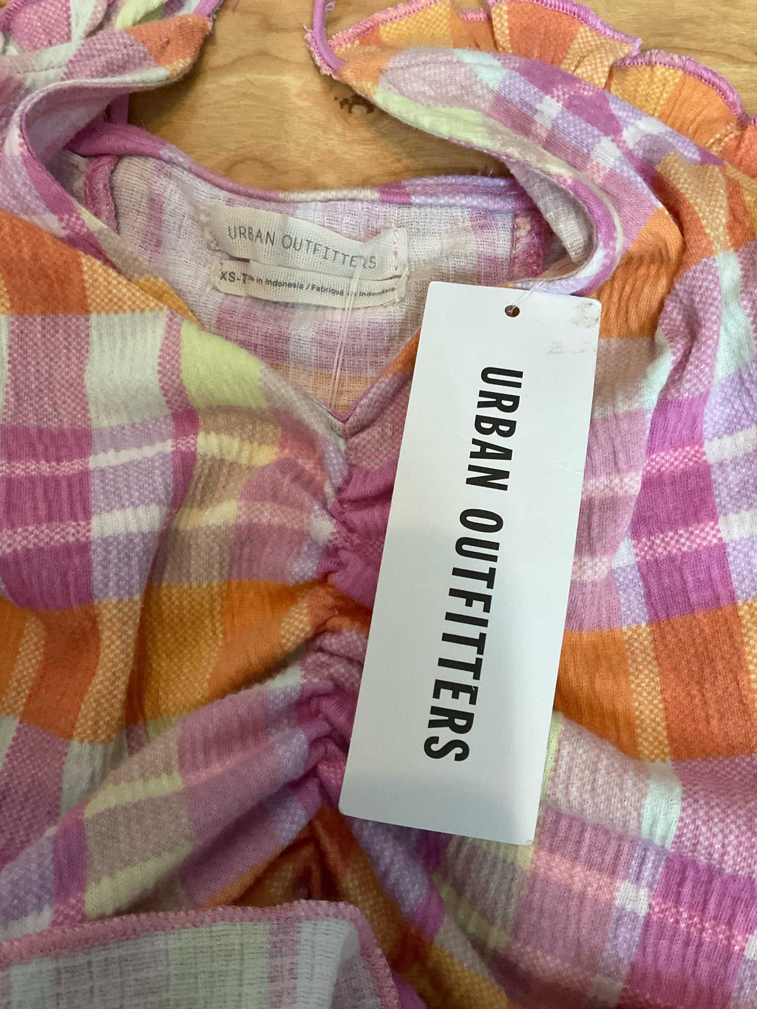 Urban Outfitters UO Plaid Peplum Cami Tank Top | Size XS