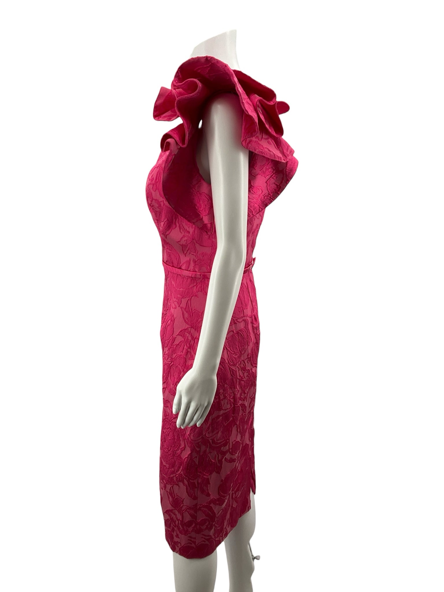 Teri Jon by Rickie Freeman Pink Cocktail Teri Jon Pink Floral Pre-Owned Ladies Dress - Size 10 - Size 10