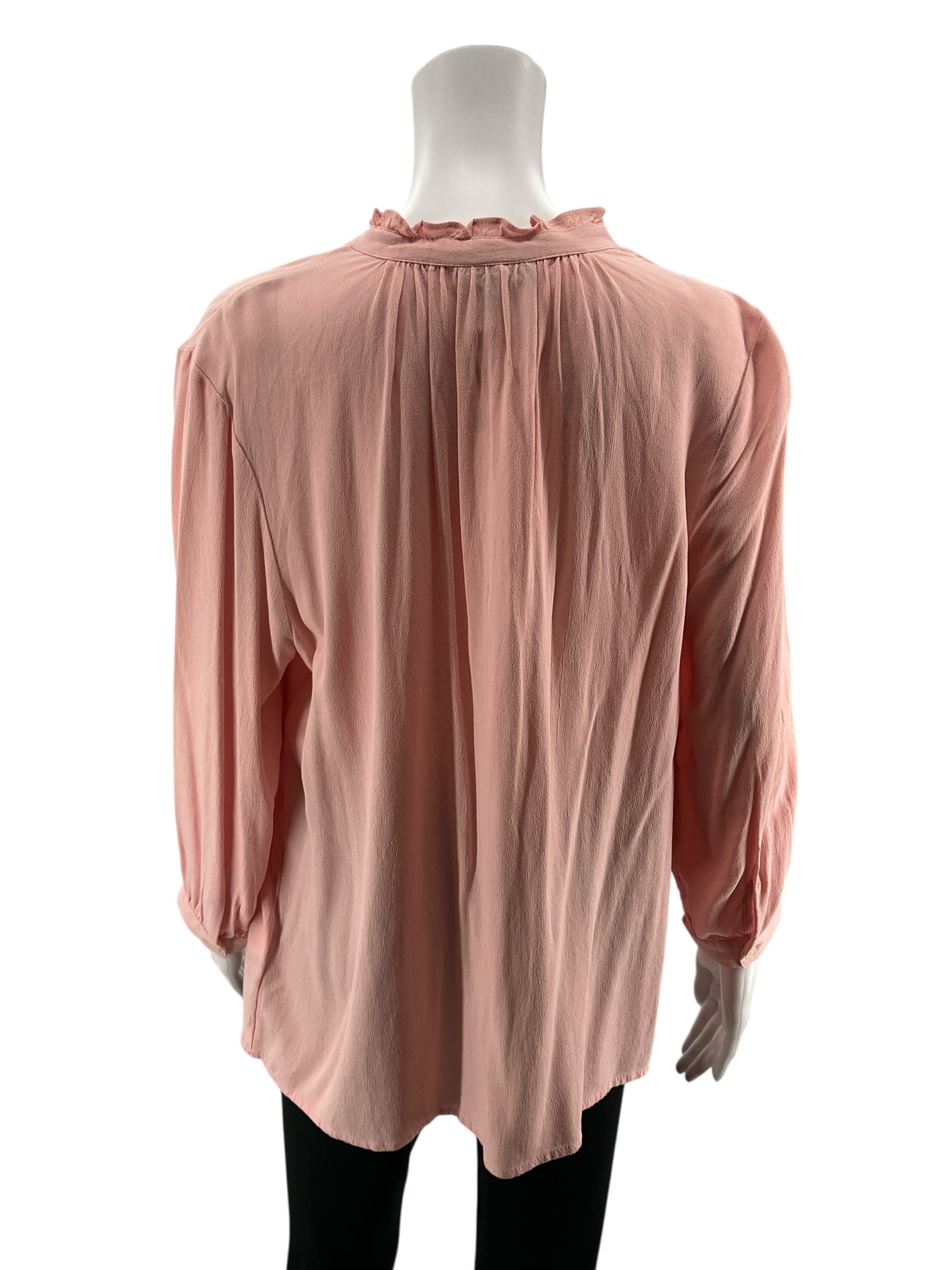 Style & Co Peach Rayon 3/4 Sleeve Peasant Blouse Top Size Medium