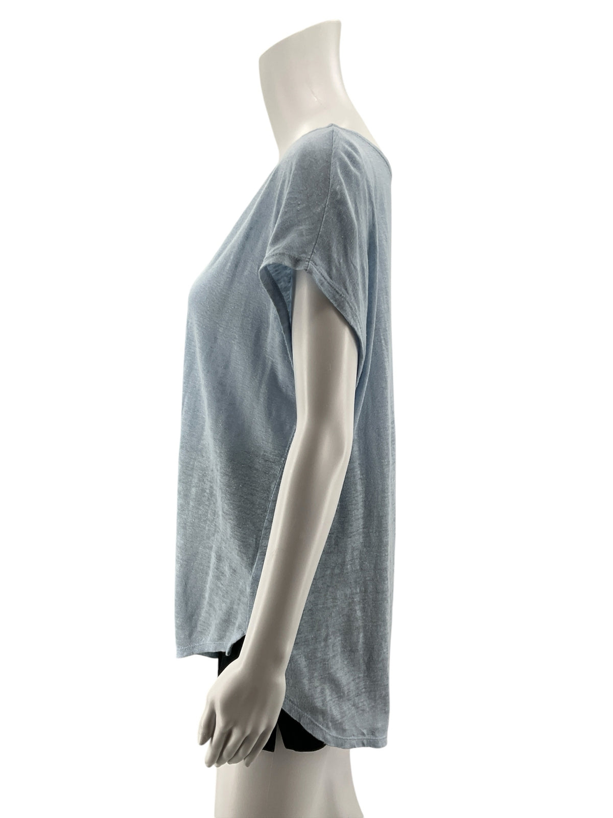 Sigrid Olsen Baby Blue 100% Linen Cap Sleeve Top Size XL