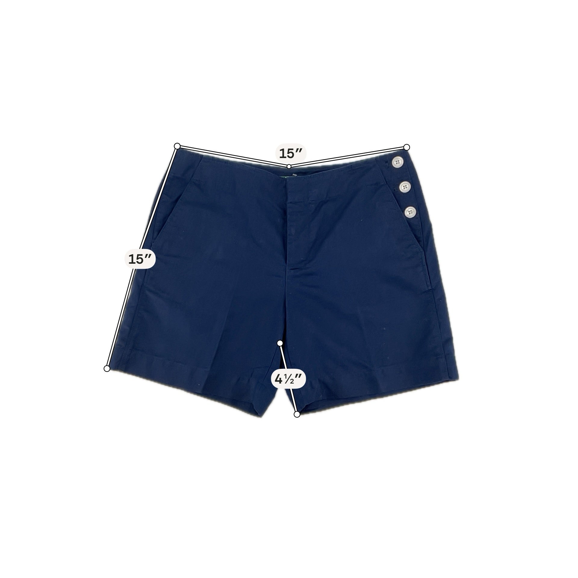 Lauren Ralph Lauren Nautical Cotton Shorts Size 4 Navy