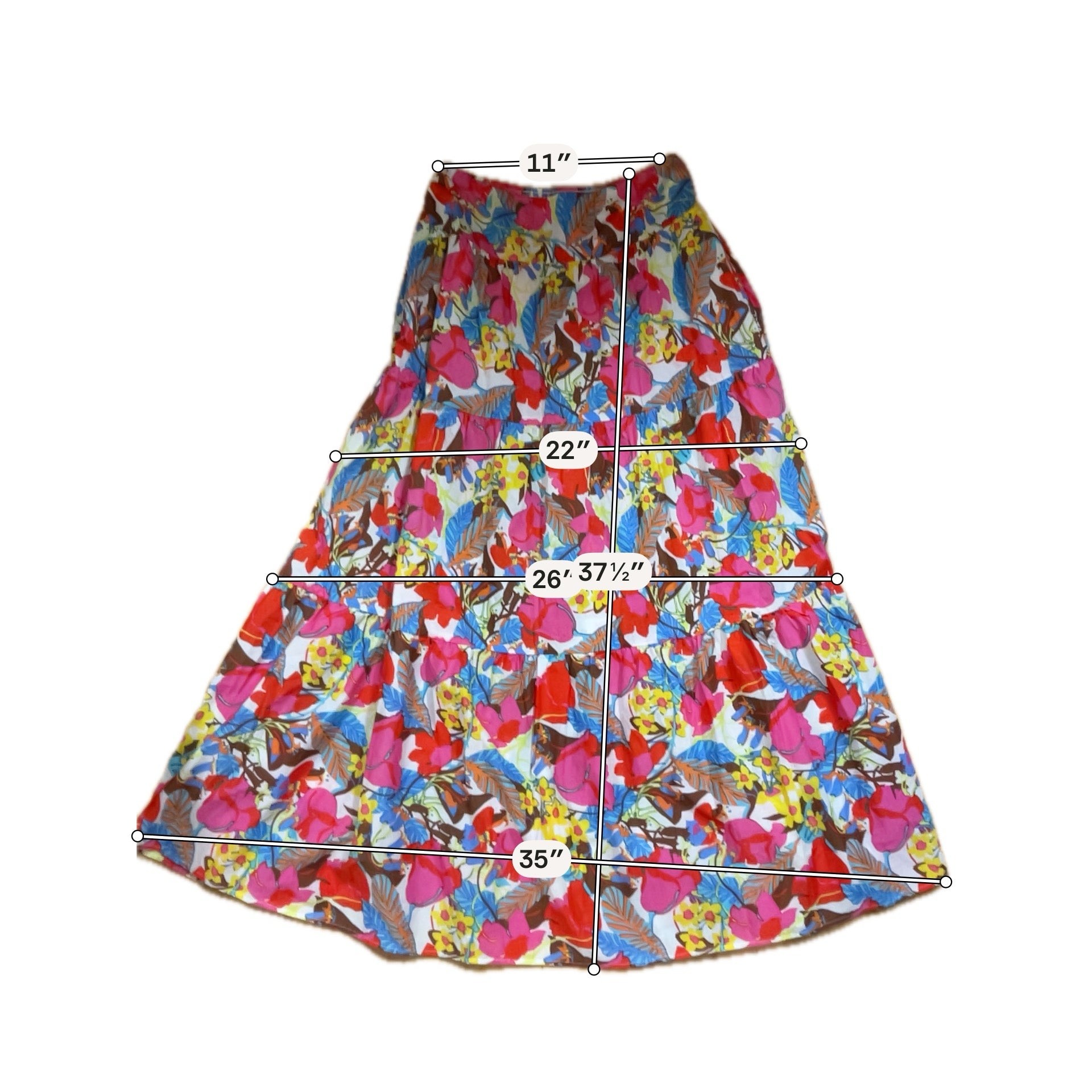 J. McLaughlin Masie Tiered Floral Cotton Maxi Skirt NWT | Size Small