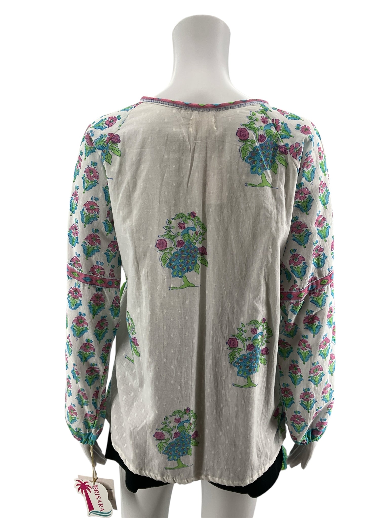 Brisara Size XS multi Peacock Pre-Owned Ladies Casual Top - Downstairs