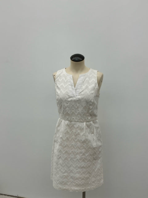 Tommy Hilfiger White Textured Jacquard Sleeveless Dress Size 2 - ONLINE ONLY