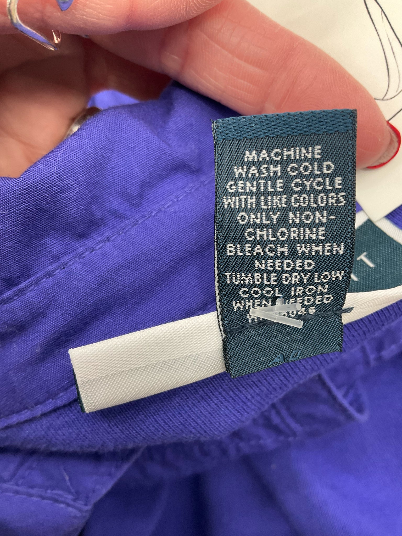 Karen Scott Purple Solid Pre-Owned Ladies Casual Top - Size Large Petite